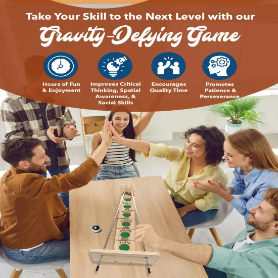 WE Games Shoot The Moon - a Classic 1940's Nostalgia Game - Solid Natural Wood - 17.5 inches {4}