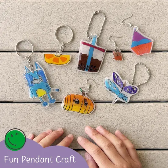 Wrapables DIY Arts & Crafts Heat Shrink Art Film Sheet Set, creates Earrings, Key Chains, and Charms (Set of 20) {5}