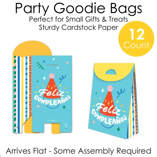 Big Dot of Happiness Feliz Cumpleanos - Happy Birthday Gift Favor Bags - Party Goodie Boxes - Set of 12 {6}