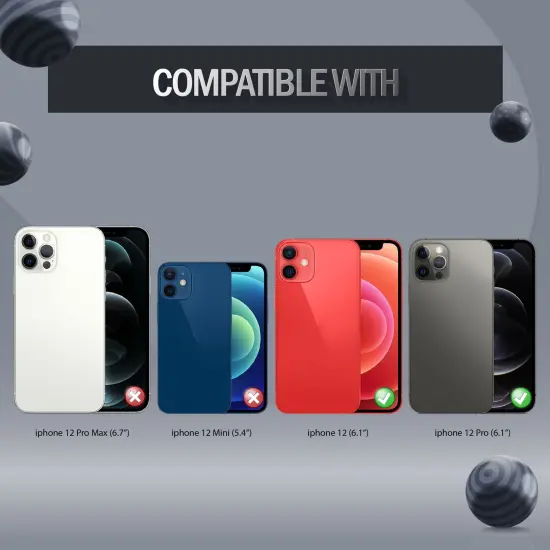 Insten Compatible with iPhone 12 Pro Case & iPhone 12 Case 6.1 inch, Translucent Matte Hybrid Cover, Anti-Shatter Anti-shock Drop Protection, Wireless Charging, Black {7}