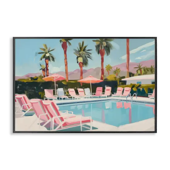 Stupell Industries Palm Springs Swimming Pool Framed Giclee Wall Art Design by Arlington Prints {7}