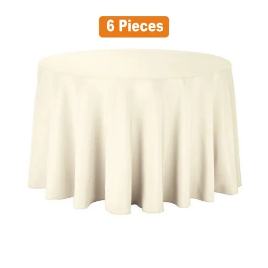 90" Round Polyester Seamless Tablecloth {1}