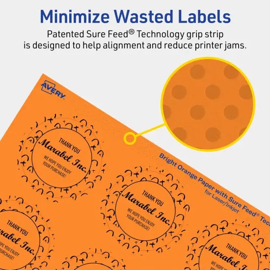 Avery Bright Orange Paper Labels, 2" Diameter Round {4}