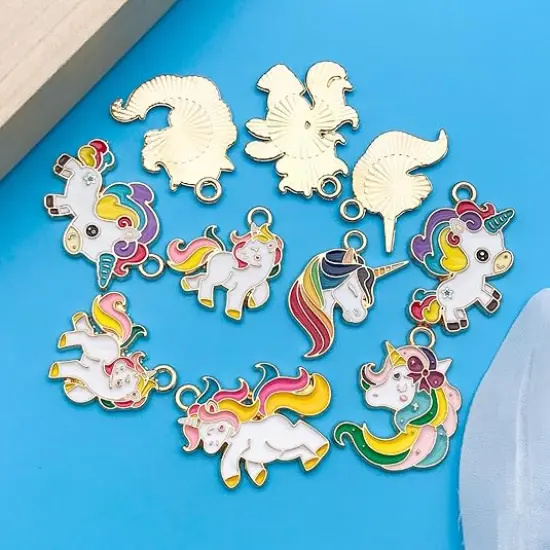 Enamel Cloud Charms, Set of 10 {4}