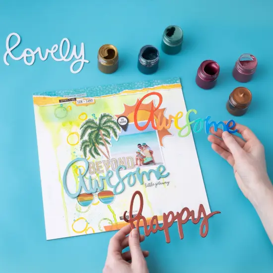 Vicki Boutin Mixed Media Chipboard Titles-6/Pkg {5}