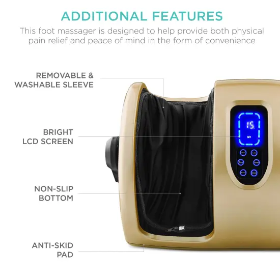 Best Choice Products Foot Massager Machine, Therapeutic Reflexology Massager w/ High-Intensity Rollers Gold {6}