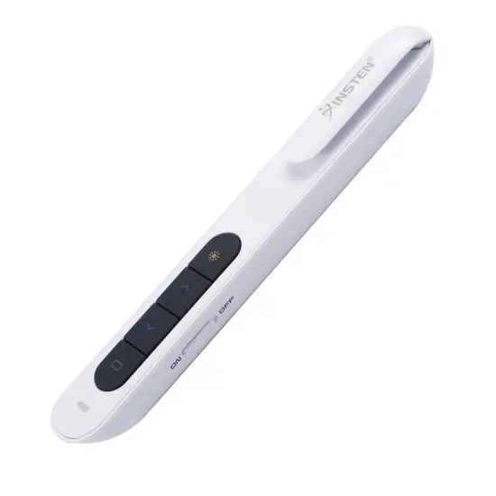 Wireless Presenter Remote Clicker, Laser Light Pointer for PowerPoint Presentation, White {1}