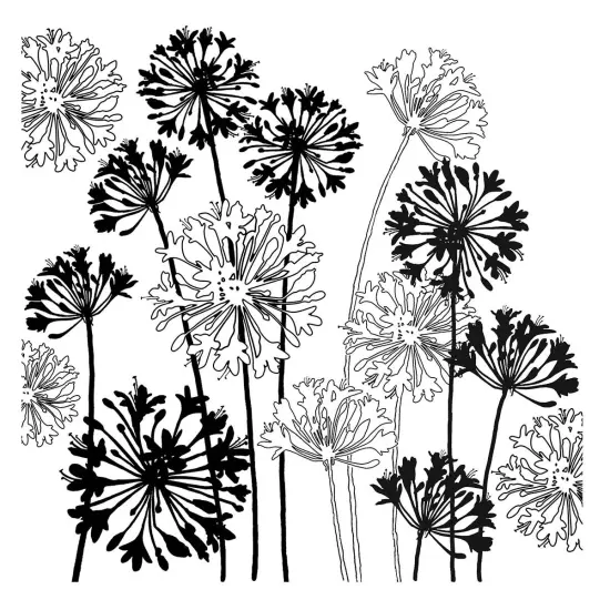 Stampendous Cling Rubber Stamp From Beautiful Backgrounds-Agapanthus {3}