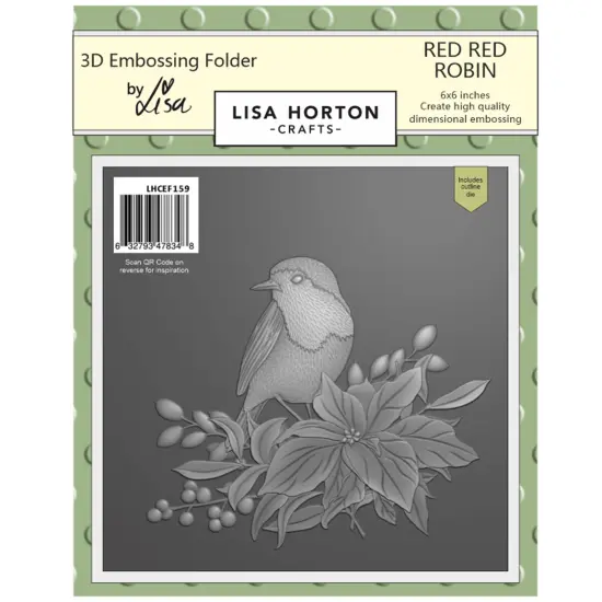 Lisa Horton Crafts Embossing Folder And Die-Red Red Robin {1}