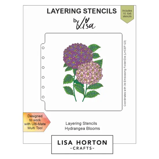 Lisa Horton Crafts Layering Stencils-Hydrangea Blooms {1}