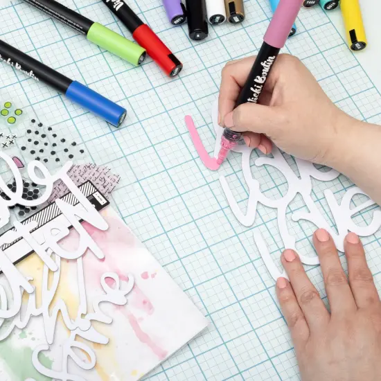 Vicki Boutin Mixed Media Chipboard Titles-6/Pkg {7}