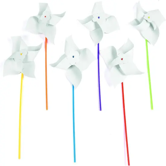 DIY Jumbo Pinwheels - Bulk Set of 24 White pinwheels - Color Your Own Crafts - Great for Summer {2}