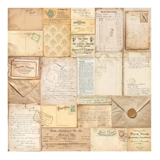 Stamperia Polyester Fabric 12"X12" 4/Pkg-Golden Harmony {6}