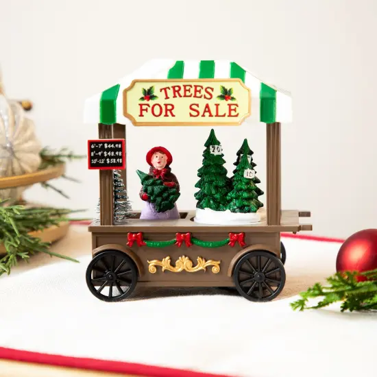 Northlight LED Lighted and Animated Trees for Sale Stand Christmas Village Piece - 5" Multi {1}