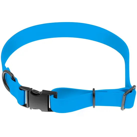 MiMu Large Silicone Dog Collar - Blue 25.5in Stylish Dog Collar with Clasp Buckle {3}