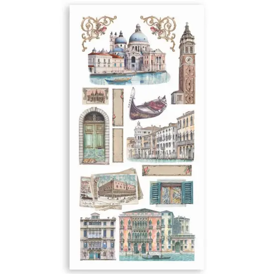 Stamperia Double-Sided Paper Cut-Outs 4/Pkg-Venice City of Art {4}