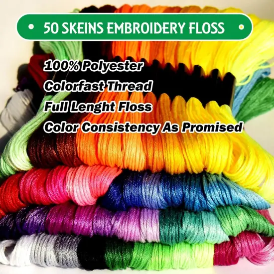 50 Skeins Embroidery Floss Rainbow Color Per Pack(Rainbow) {3}