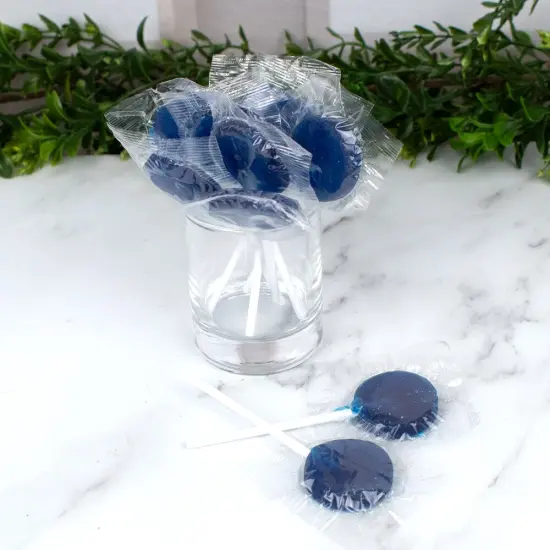 Just Candy Blue Flat Lollipops {4}