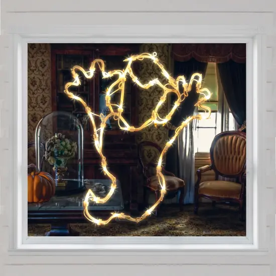 Northlight Lighted Ghost Halloween Window Decoration - 15" White {4}