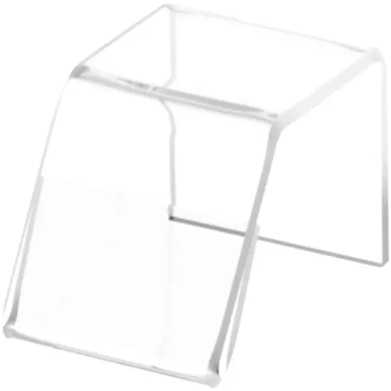 Plymor Clear Acrylic Sign-Holder Display Riser, 1.25" H x 1.25" W x 1.75" D (3/32" thick) (1" x 1.25" Sign) {2}