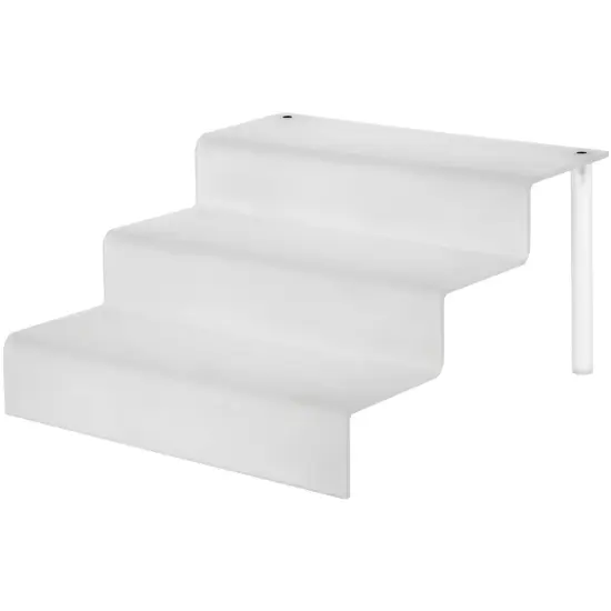Plymor Frosted Acrylic 3-Step Display Stairs, 6.375" H x 12" W x 12.625" D {1}