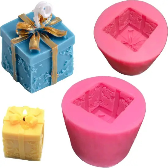 Candle Soap Silicone Mold Wick - Gift Box, DIY Handmade Candles Melt Molds {1}