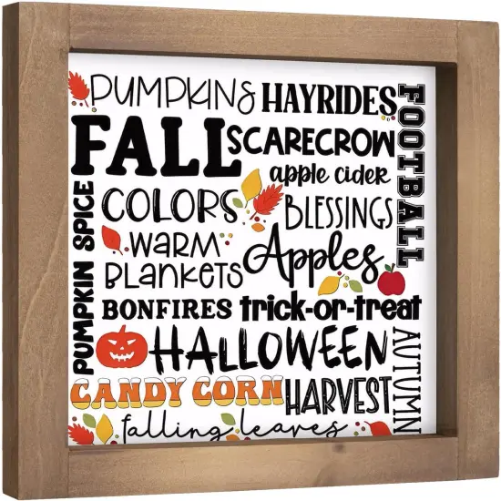 Pumpkins Decorative Signage Plaques Fall Table Decor {1}