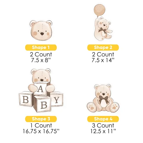 Big Dot of Happiness We Can Bearly Wait - Yard Sign and Outdoor Lawn Decorations - Teddy Bear Baby Shower Yard Signs - Set of 8 {6}