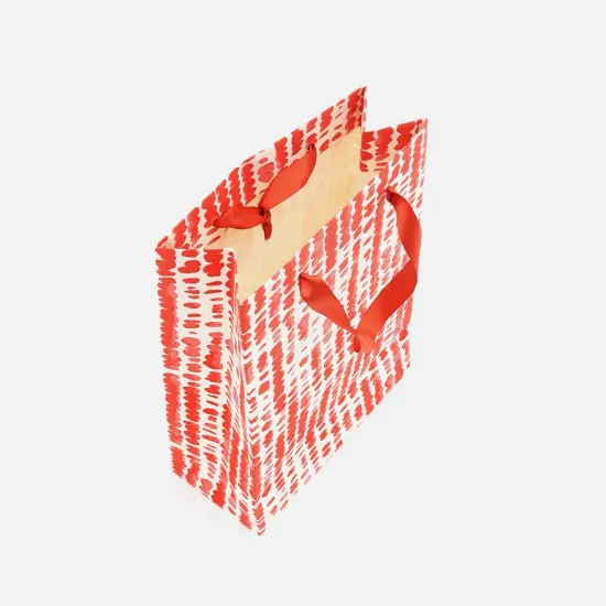 Handmade Paper Gift Bags - Set of 5, (9 X 4 X 11.5 Inch) Red {3}