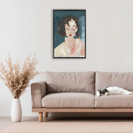 Stupell Industries Abstract Vintage Female Floating Frame, design by casa cartissi {2}