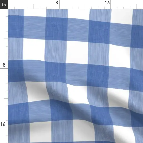 Various Fabrics by the Yard or Fat Quarter Cobalt Buffalo Plaid Gingham Blue White Brush Watercolor Check Medium Preppy Traditional Classic Inch Custom Printed Fabric by Spoonflower {2}