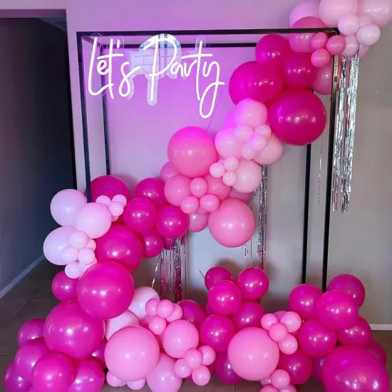 Pink Balloon Garland Arch Kit, Hot Pink Balloons Metallic Pink Balloon for Birthday,Princess, Wedding, Baby Shower, Valentine's Day Party Decorations {4}