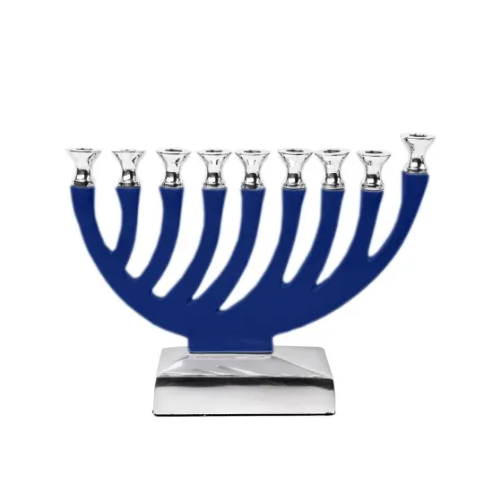Polished Metal Candle Menorah By Kinor Decor Silver {2}