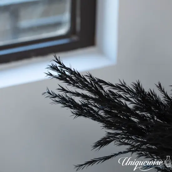 Uniquewise Preserved Real Floral Stems Chic Vase Fillers & Accents for Bouquets Centerpieces & Ornamental Displays Ideal for Home Office Boutique Cafe Resto Bar and Event Decor Black m. bracteata {3}