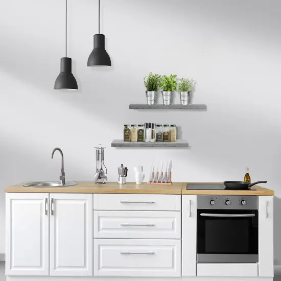 Sorbus Floating Shelves 3 Pack, 24-Inch Wall Mounted Shelves for Wall Decor and Storage with Invisible Brackets Grey {3}