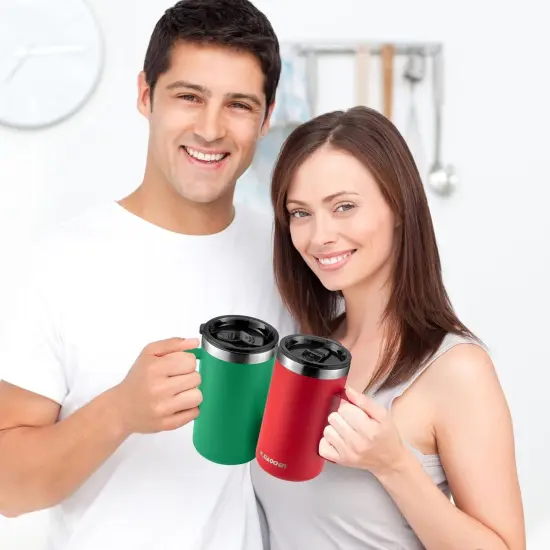 20oz Insulated Coffee Mug with Lid, Stainless Steel Coffee Cup {5}