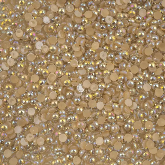 Crystal Lane DIY SS12(3mm) Plastic Pearl Flatback Rhinestones, 1850pcs Brown AB {1}