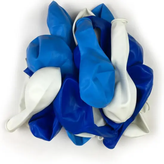 White Blue Light Blue Balloons,100 Pack 12 Inch Latex Balloons {2}