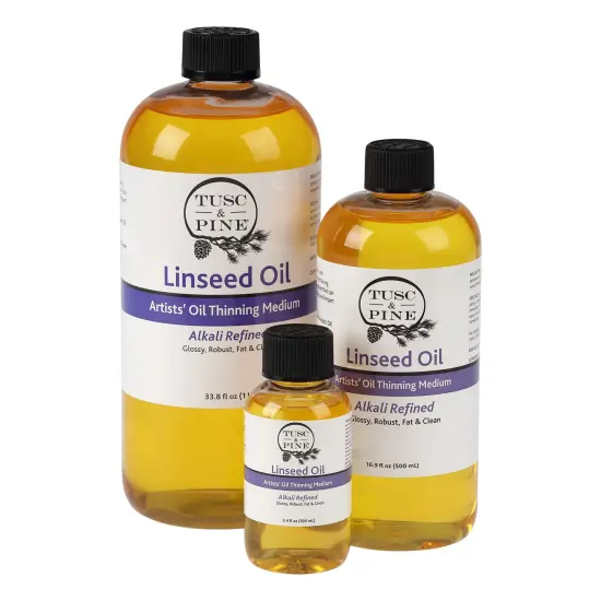 Tusc & Pine Alkali Refined Linseed Oil Paint Medium - Enhance Flow, Translucency & Gloss - Solvent Free Drying Oil Paint Thinner for Artists - Made in North Carolina {2}