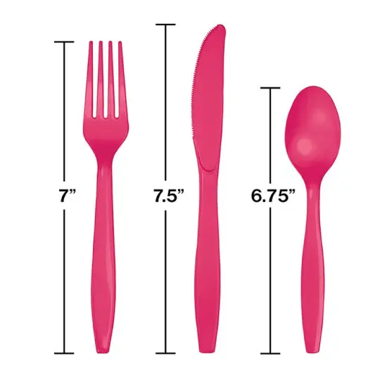 288 pc Bulk Hot Magenta Assorted Plastic Cutlery {2}