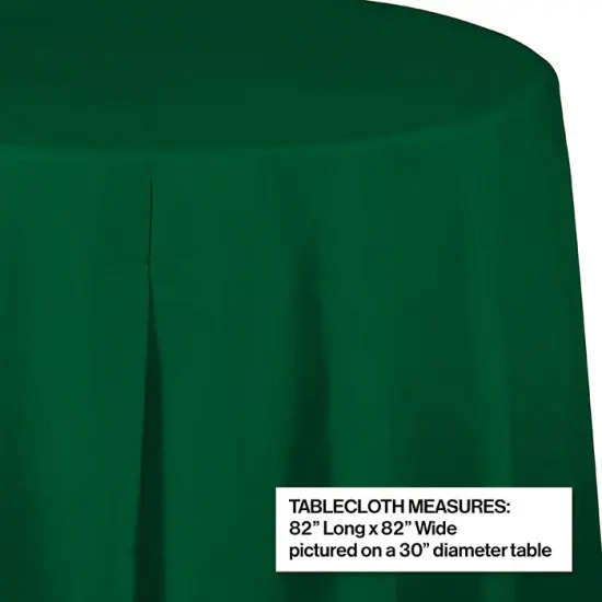 12 pc Bulk Hunter Green Round Plastic 82 inch Table Covers {2}
