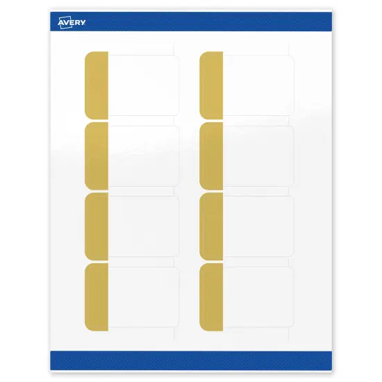 Avery Printable Rectangle Labels, Gold-Dipped Edge, 2" x 3", Glossy White Rectangle Labels, Permanent, Laser/Inkjet, 80ct, Great for Product Labels {1}