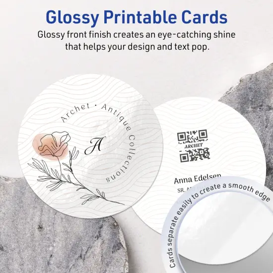 Avery Glossy White Round Cards, 3" Diameter Round {2}