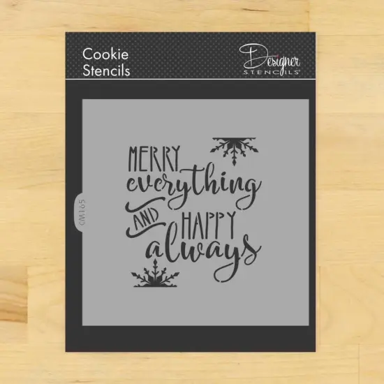 Merry Everything and Happy Always Cookie & Craft Stencil | CM165 by Designer Stencils | {1}