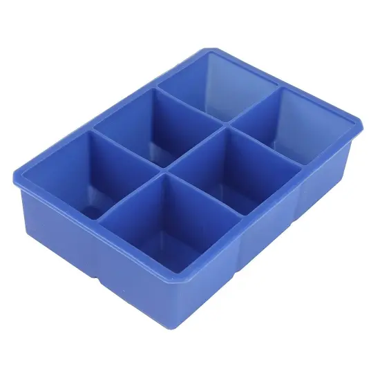 Chef Craft 6-Cube Silicone Ice Cube Tray - Makes Large 2" Easy To Remove Cubes {1}