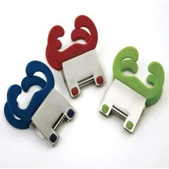 Norpro Grip-EZ Heat-Resistant Silicone Spoon Utensil Handle Pot Clip, Black {3}