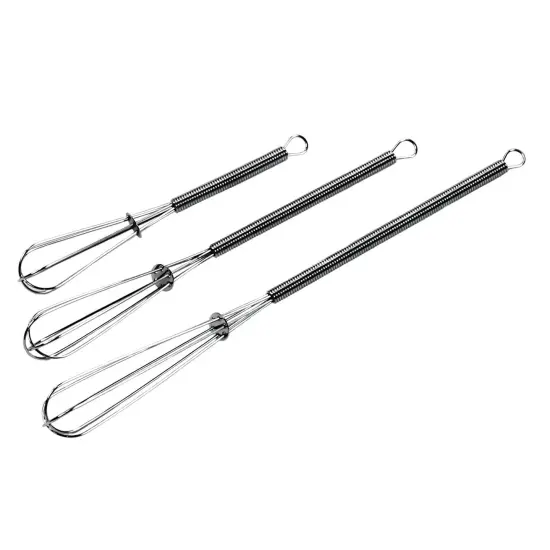 Chef Craft 3pc Chrome Plated Steel Mini Whisk Set - Great for Sauces, Dressing, Eggs and More {1}