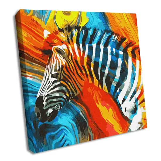 Painting by Numbers kit Colored zebra KHO4269 {1}