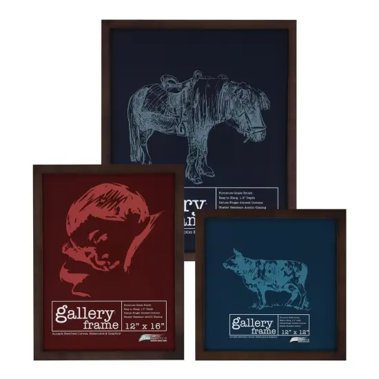 Ambiance Gallery Wood 1.5" Deep Picture Frames - 13 x 19" - 8 Pack Espresso Wood Frame, Shatter-Resistant Acrylic Glazing & MDF Backing, Horizontal or Vertical Wall Display {7}
