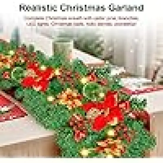 Xmas Garland for Office Fireplace Stairs Table - Indoor Outdoor Holiday Decor {2}